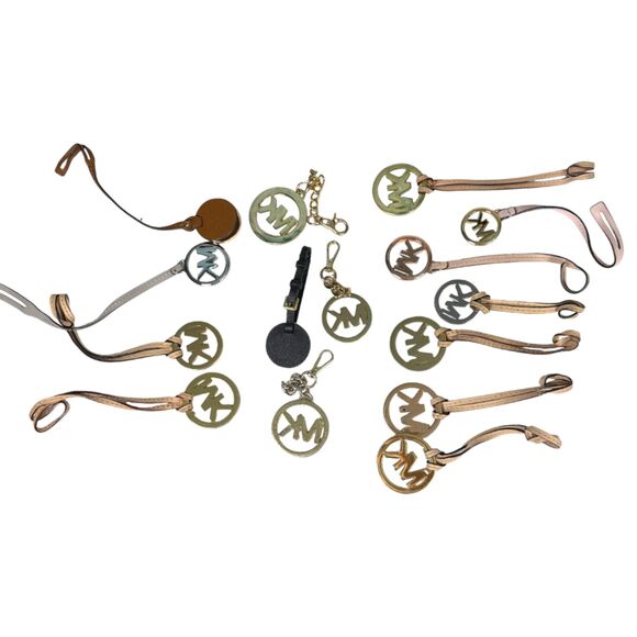 Michael Kors Purse Bag Charms Key Chain Fobs Leather Silver Gold Lot of 15 - Picture 3 of 5